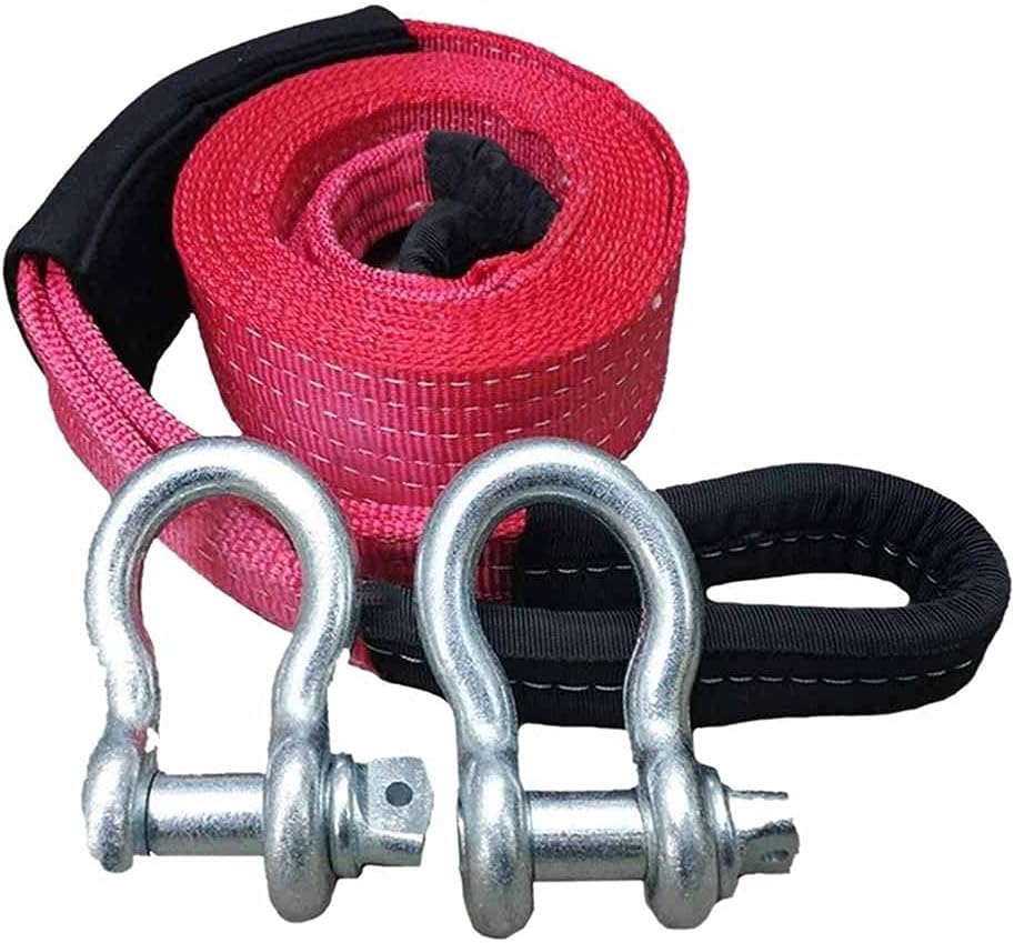 Heavy Duty Recovery Tow Straps Kit 2" X 16.4' Lab Tested 22,000 Lb Break Strength, Heavy Duty Offroad Straps, Car Vehicle Heavy Duty Recovery Rope for Towing Vehicles in Roadside(10T-8M)