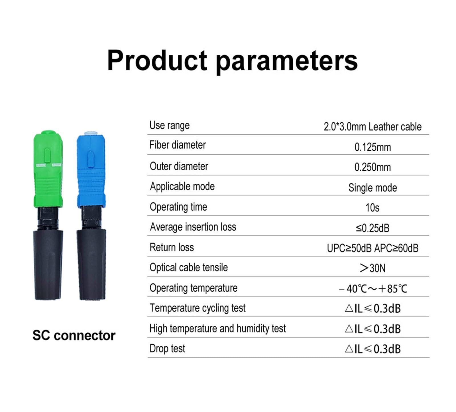 Épisseur de Fibre Optique Adaptateur de Fibre Optique monomode SC APC Rapide FTTH UPC Assemblage Terrain(50pcs SC APC B)