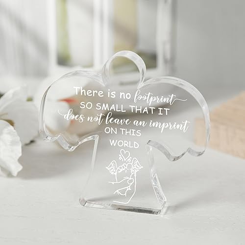 Miniatura 3 de Regalos de aborto espontáneo para madres, regalo de recuerdo, regalos de condolencias, huella de bebé, letrero decorativo de acrílico de ángel