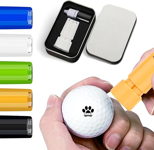 Drawelry Marcadores de sello de pelota de golf con nombre personalizado, sello de pelota de golf autoentintado, reutilizable, impermeable,
