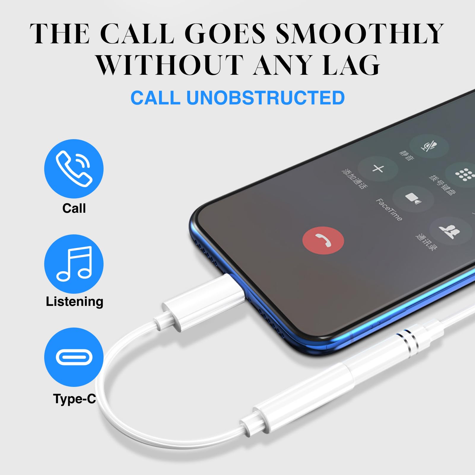 Adattatore USB C a jack AUX da 3,5 mm per OnePlus, Huawei, Samsung, Xiaomi, colore: bianco, plug and play, compatibile con molti dispositivi