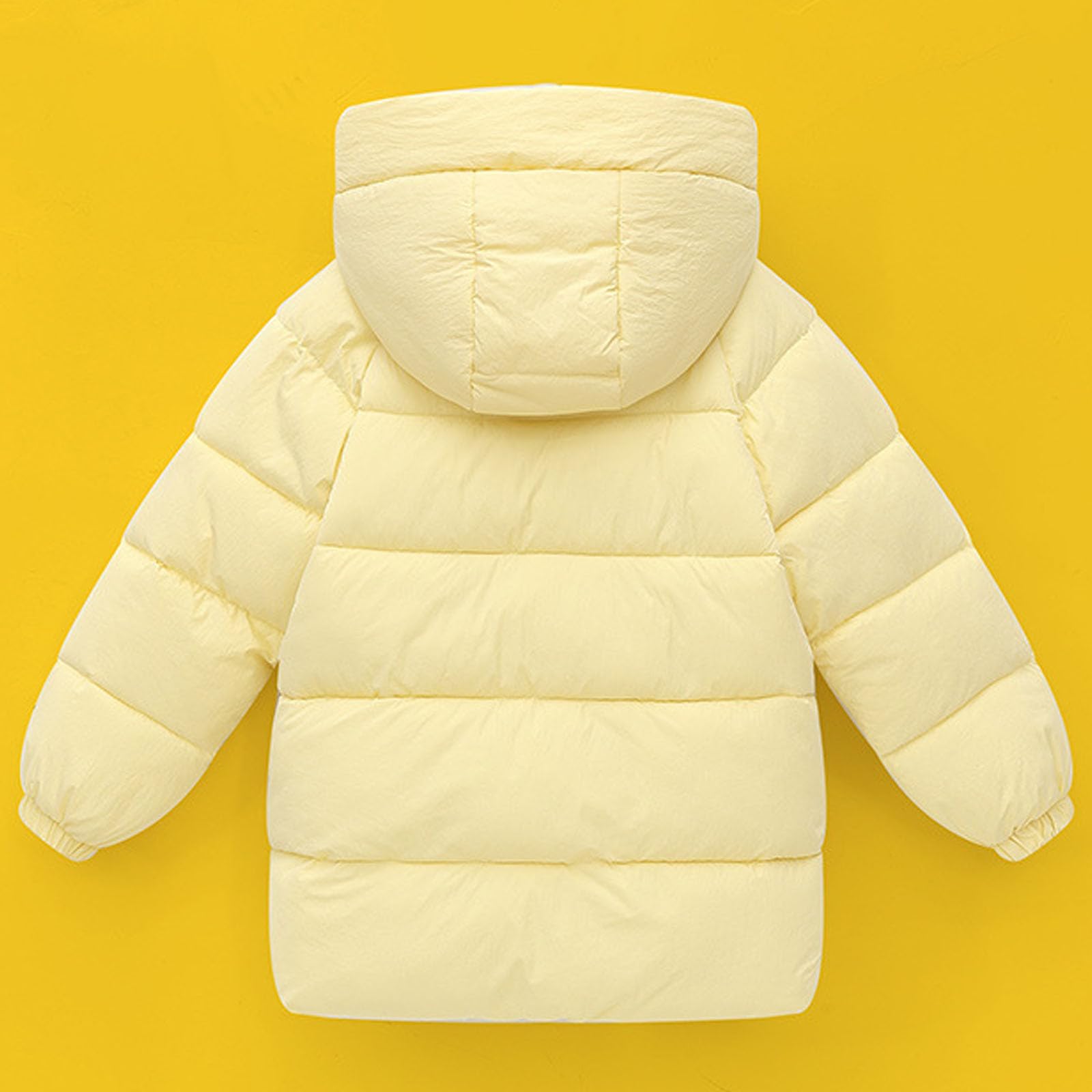 HAOLEI Abrigo Acolchado Largo de Invierno para Niñas y Niños,Chaqueta Acolchada con Capucha Gruesa y Cálida Suave Cómodo Parka Resistente Al Viento Color Sólido Caliente Plumifero Ropa Adolescentes