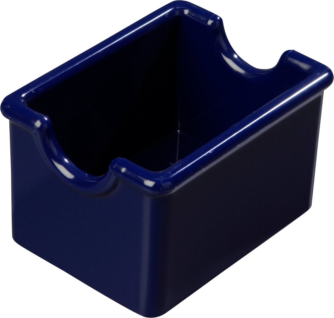 CFS 455060 Sugar Caddy, 20 Packet Capacity, 2.12" H, 2.62" W, 3.43" L, Styrene, Cobalt Blue