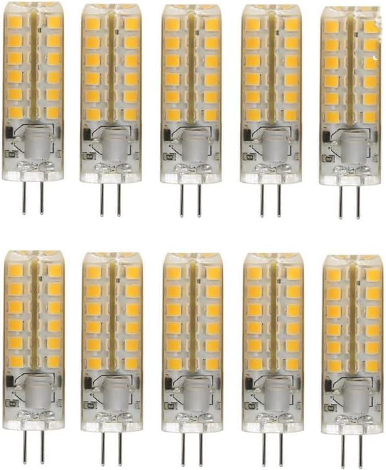 (6-Pack) Dimmable 5-Watt T4 GY6.35 LED Bulb 12-18V AC/DC, 48SMD 2835 LED, Warm White Color (Jc10 Bi-pin 35-40w Replacement) (Warm White .2700K)