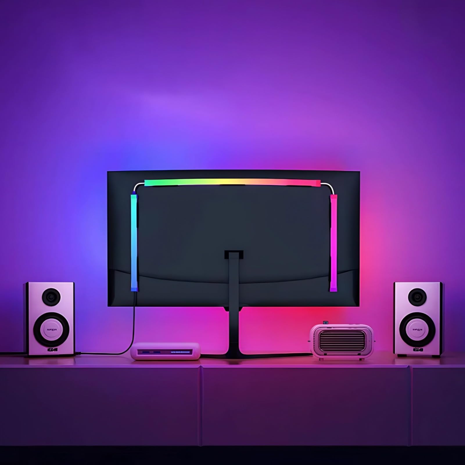 Światła LED do Podświetlenia Monitora, Synchronizacja Ekranu LED Oświetlenie Otoczenia z Wieloma Trybami Oświetlenia, Pasek LED USB RGB do Sypialni, PC, Monitor do Gier