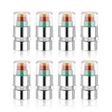 8pcs Tire Pressure Monitor Valve Stem Caps, 3-Color Eye Alert Monitoring Caps Covers 2.4Bar 36PSI Tire Pressure Sensor Indicator Compatible with Most Vehicle Models
