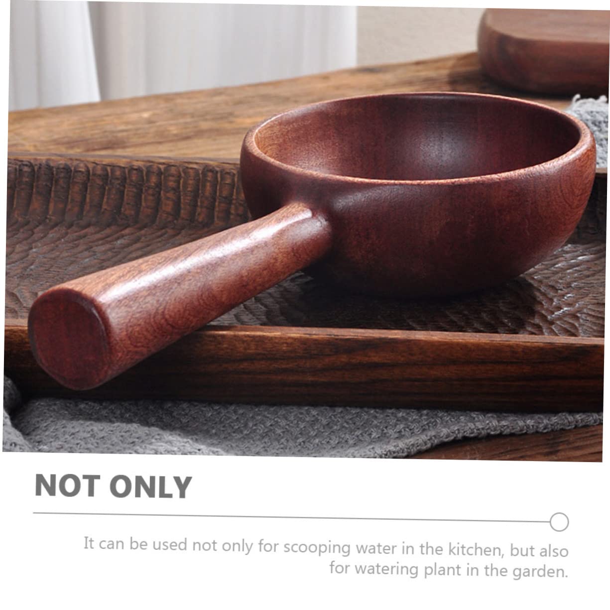 Amosfun 2 Piezas Bailador de madera cómoda pala para agua regadera de jardín Cucharón de madera ergonómico Cucharón de fácil de limpiar cucharon casero accesorio de cocina Coffee