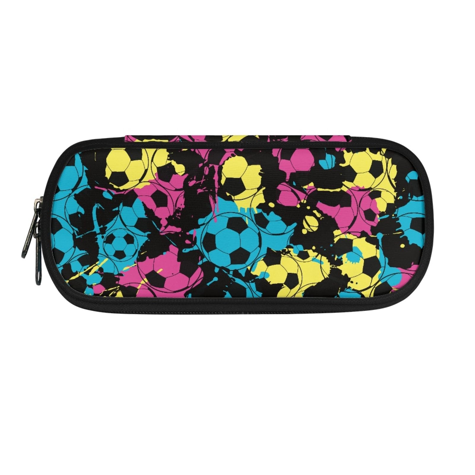 TOADDMOS Colorful Soccer Print Pencil Case for School Students Girls Boys Large Capacity Adults Cool Pen Pouch Organizer Durable โ image 1