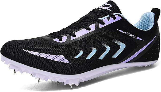 Men Women Track and Field Shoes, Girls Boys 8 Spikes Racing Sneakers Outdoor Professional Sprint Running Jumping Competition Shoes