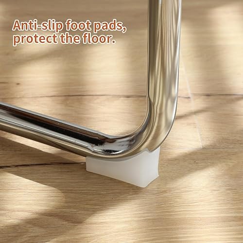 Miniatura 9 de Juego de 2 sillas de comedor, diseño moderno de mediados de siglo con patas cromadas de ratán de terciopelo tapizado para comedor, sala de estar,