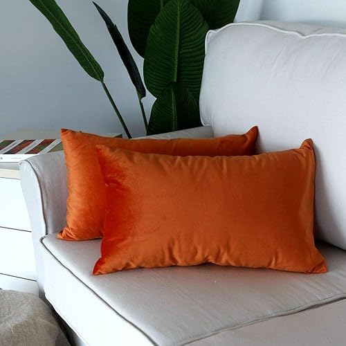 Miniatura 2 de Artcest - Juego de 2 fundas de terciopelo para cojines decorativos, fundas para cojines decorativos sólidos para sofá y cama