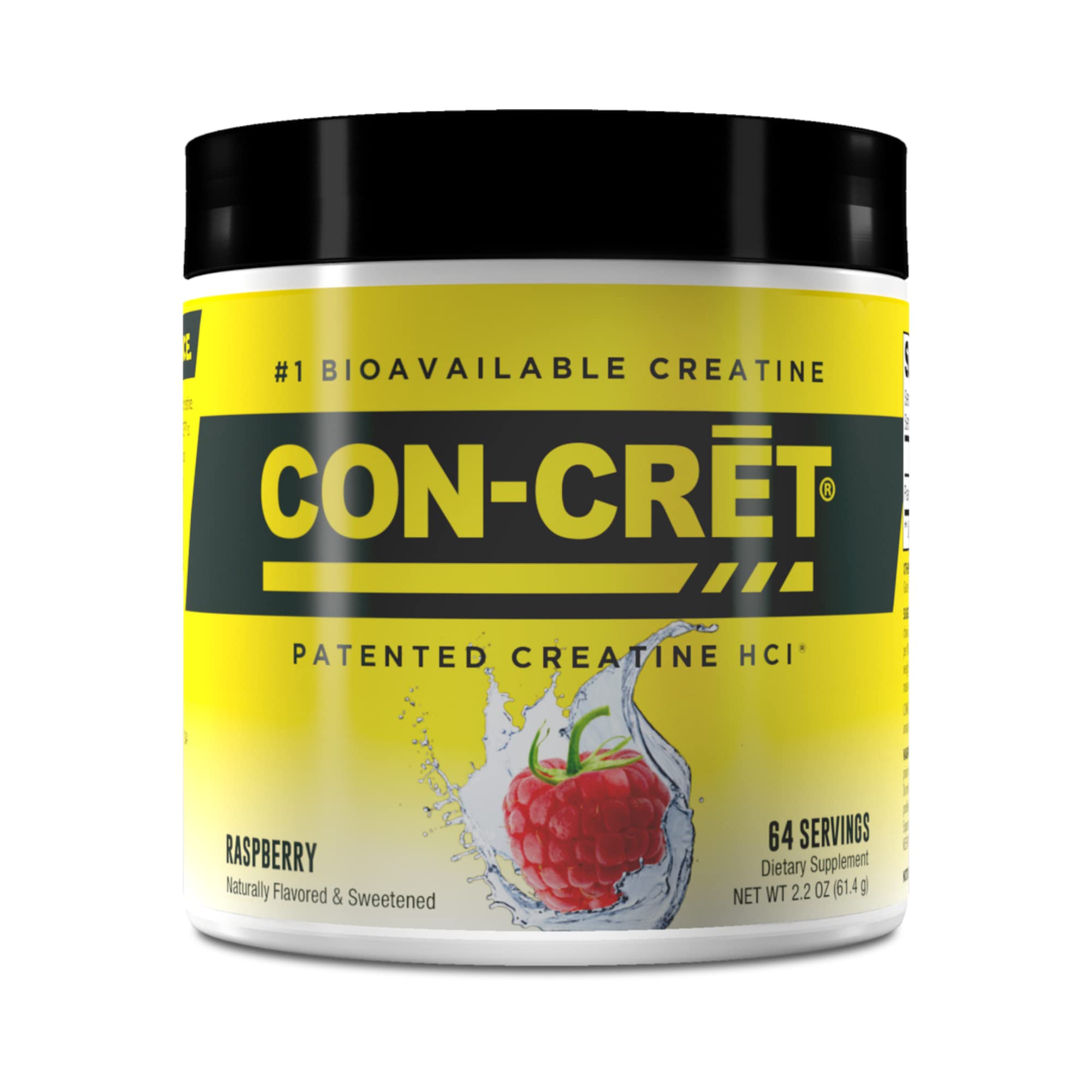 CON-CRET Patented Creatine HCl Raspberry Powder, Stimulant-Free Workout Supplement for Energy, Strength, and Endurance, 64...