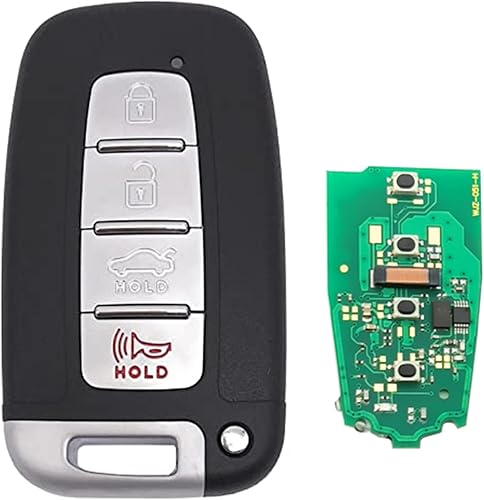 Llavero de repuesto con 4 botones para Kia Optima Sonata Elantra Genesis Veloster Smart Keyless Entry Key Fob (SY5HMFNA04)