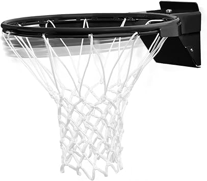Breakaway Basketball Rim 18 Inch Heavy Duty 5/8 Inch Steel Professional Flex Hoop Meets Official Game Standards Fits Most Backboards with All Weather Net Mounting Hardware Now in Black
