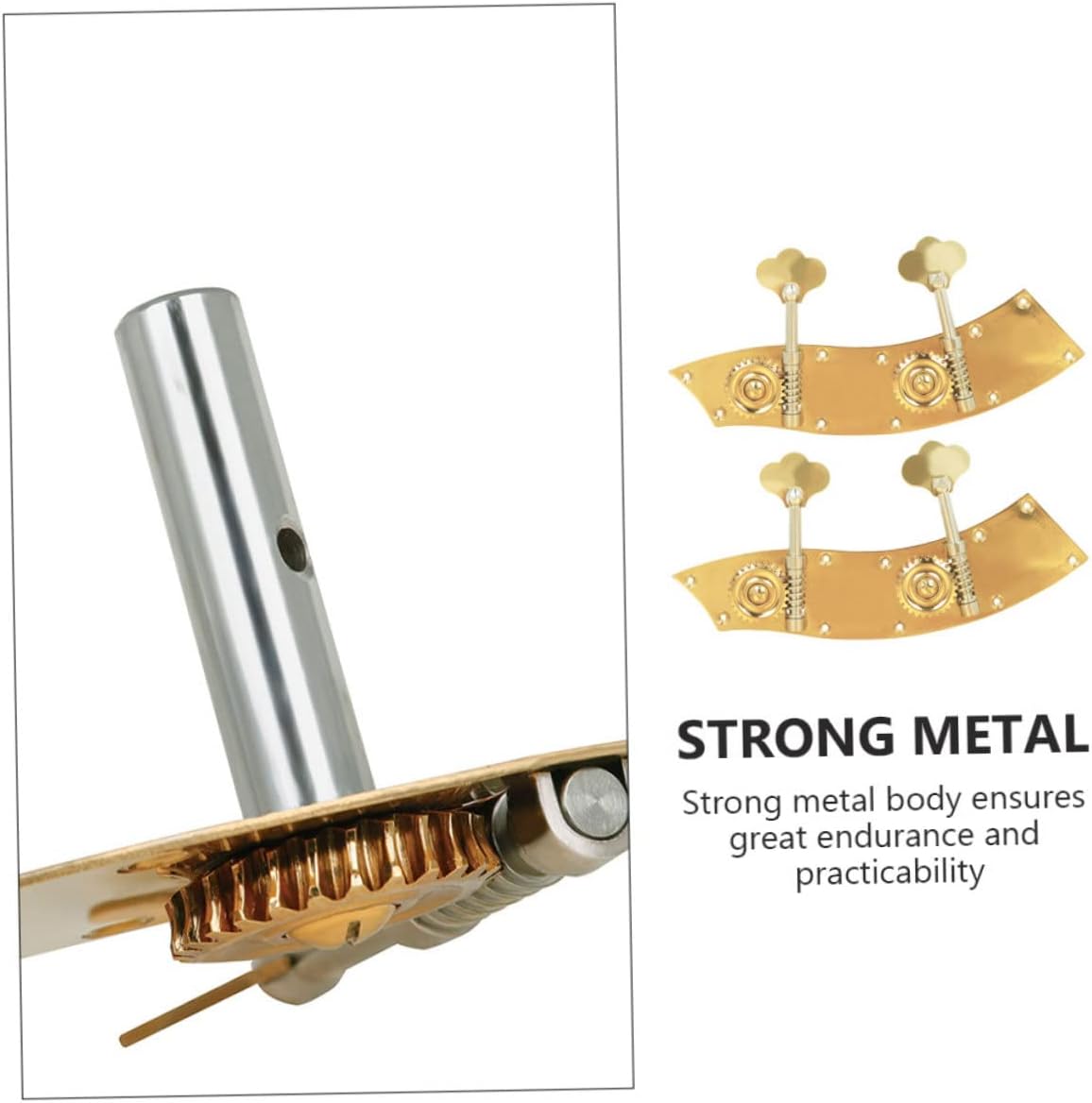 2pcs Double Bass Tuning Pegs Gold Tuning Pegs for Upright Bass String Fixing Parts Easy to Tune for Professional and Amateur Musicians