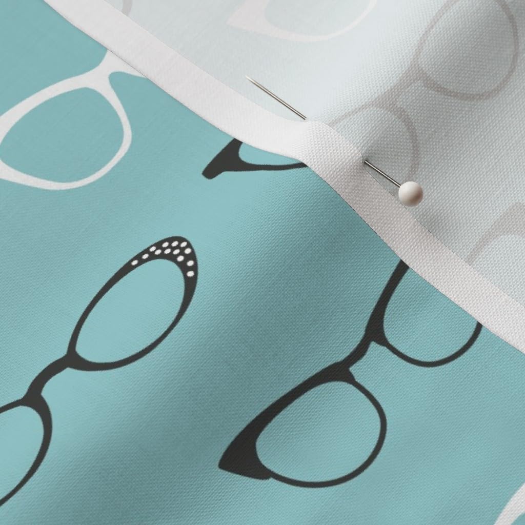 Spoonflower Fabric - Cats Eye Glasses Retro Vintage Nerd Geek Printed on Petal Signature Cotton Fabric by The Yard - Sewing Quilting Apparel Crafts Decor