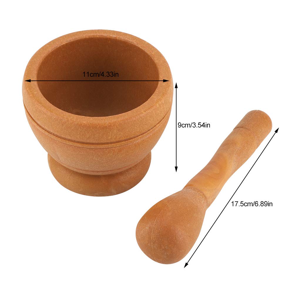 WPKD BLUEIY Pestle and Mortar Set,Garlic Press,Garlic Crusher,Bowl and Grinder,Manual Spice Crusher Garlic Grinding Bowl for Home Kitchen Kitchen Tool(Mortar 11 * 9cm,Pestle Length 17.5cm) - Image 3