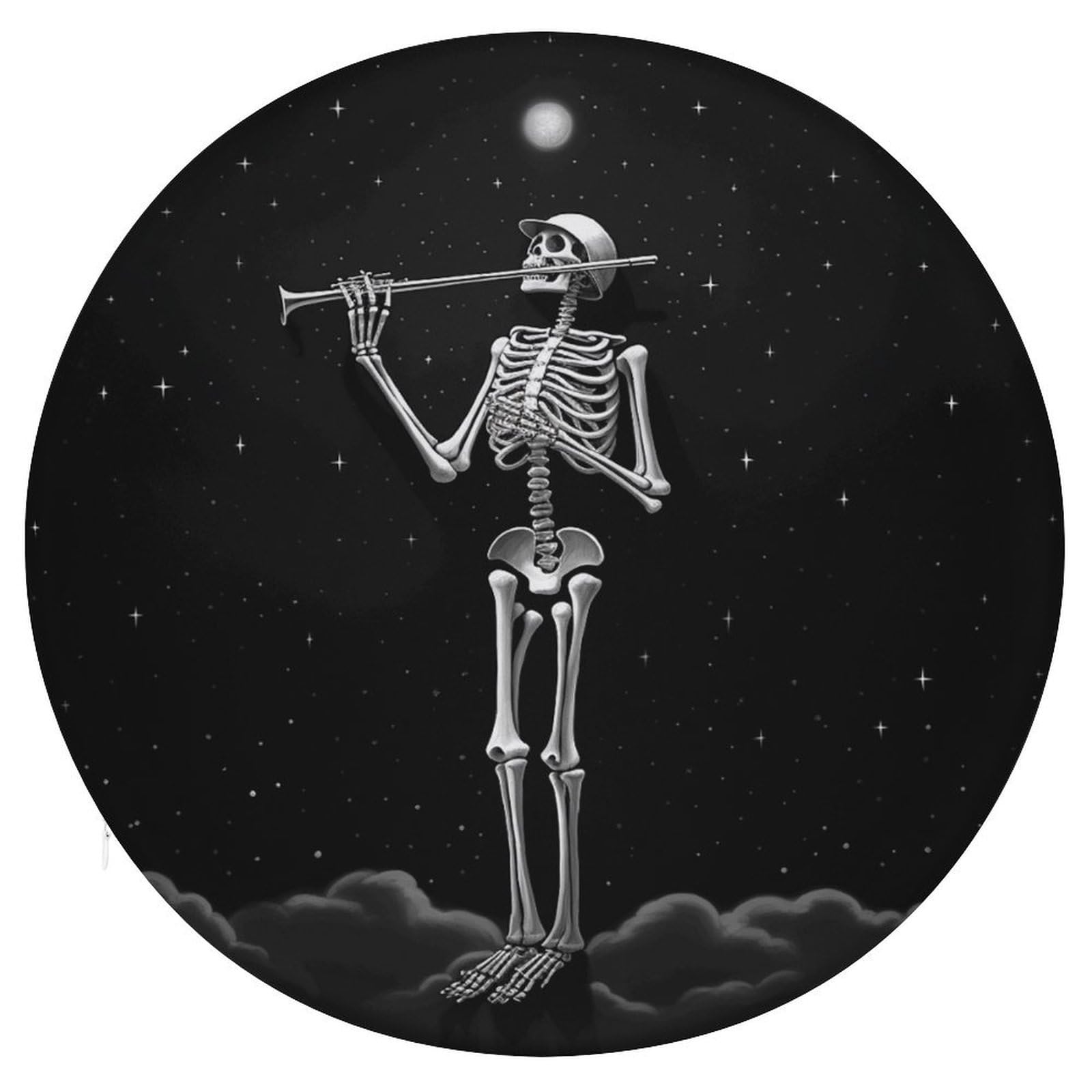 Adfgyerh Style Skeleton In The Night Cushion Memory Foam Pillow Core，Seat Cushion Detachable Design，Chair Cushions Suitable For All Seasons, And Can Be Used In Offices, Dining Rooms, Homes, And Other Settings.