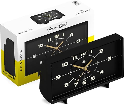 Miniatura 8 de NEWGATE Wideboy - Reloj despertador de inspiración retro - Reloj despertador analógico - Reloj despertador de noche - Reloj despertador con batería