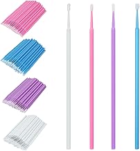 Shintop 400pcs Micro Applicator Brushes, Disposable Eyelash Extension Brushes for Makeup, Oral and Dental (Purple+Blue+Pink+White)