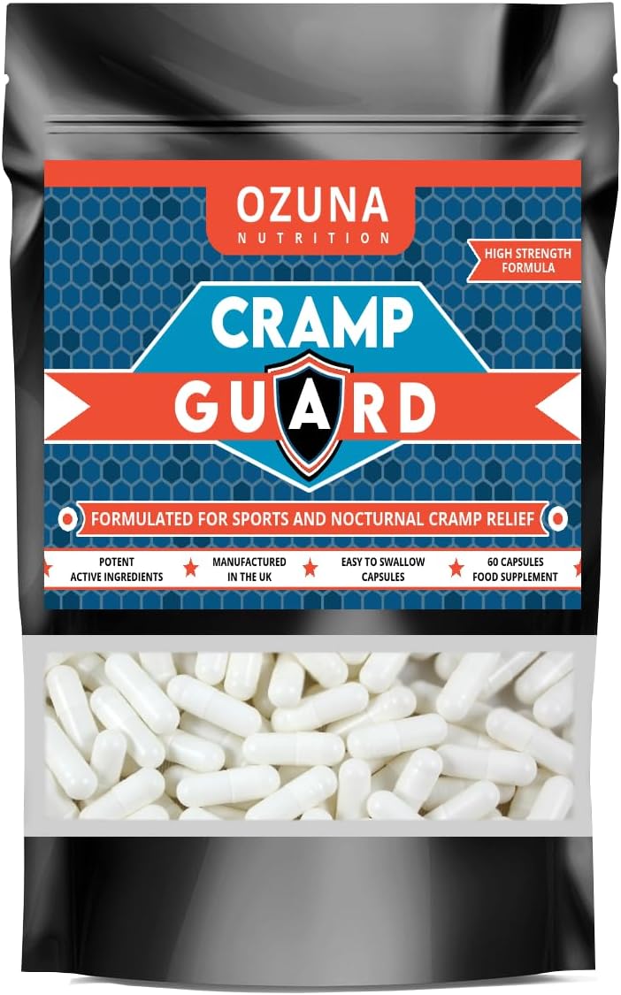 Cramp Guard Magnesium Supplement | Sports & Nocturnal Cramp Relief | Highly Bioavailable Magnesium Citrate, Vitamin D3 & Calcium | Muscle, Leg Cramps & Restless Leg Syndrome (RLS) Relief, 60 Capsules