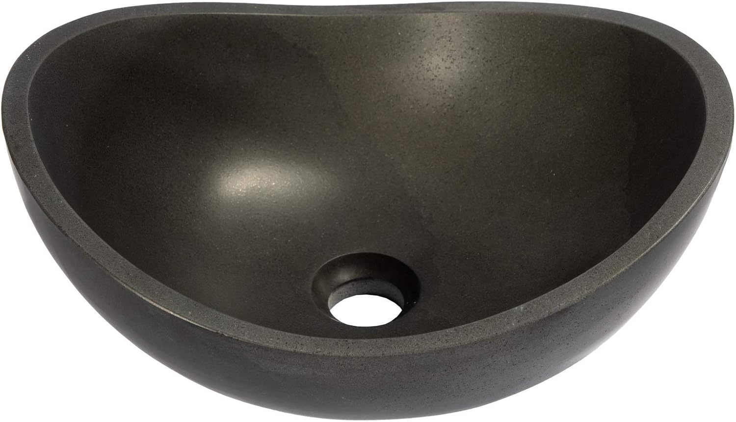 Eden Bath Small Canoe Vessel Sink, Black Lava Stone - Stylish Bathroom Sink