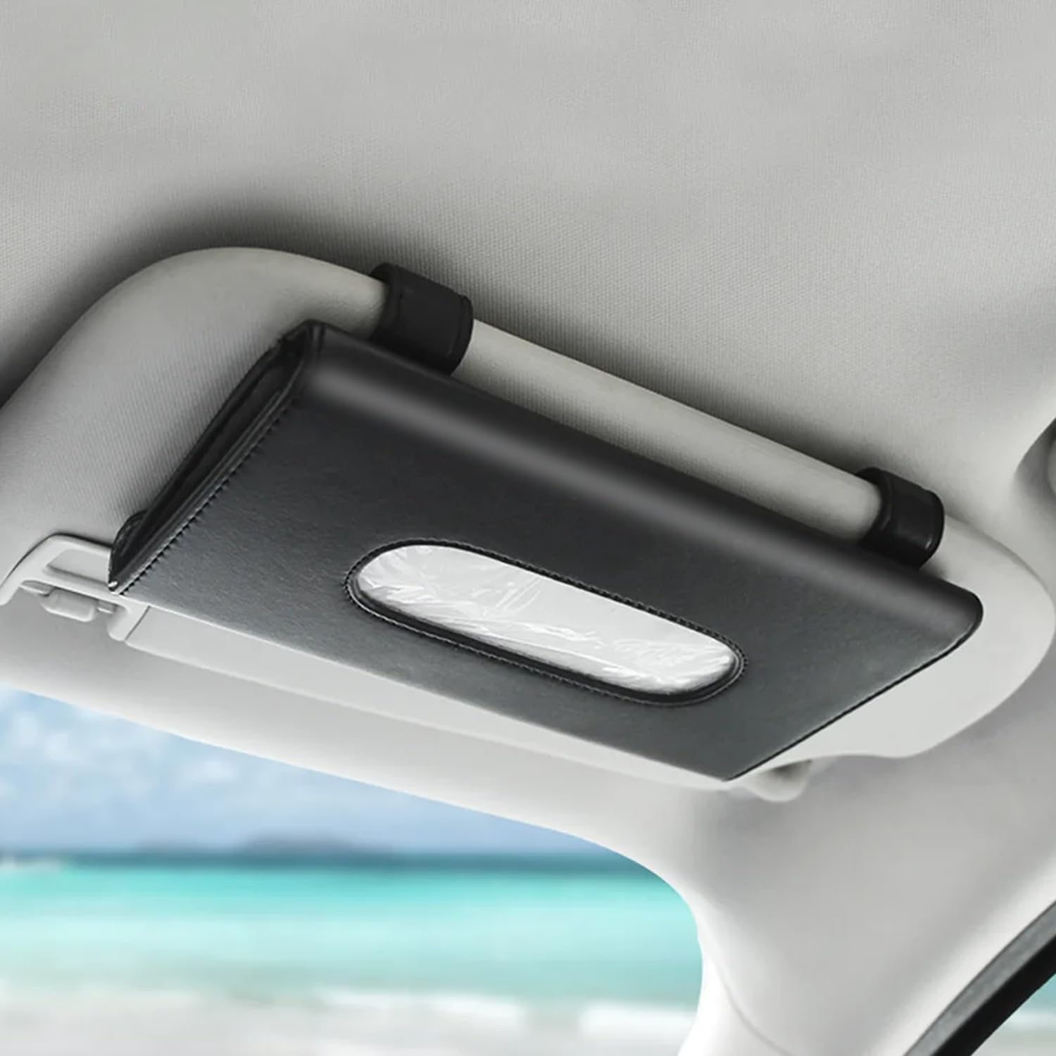Tissue Holder in Car—PU Leather Car Napkin Holder, car