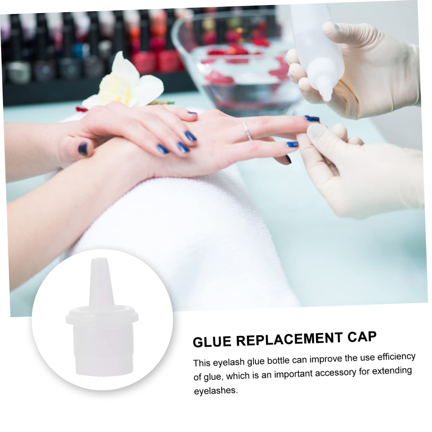 Mikinona Lash Extension Replacement Bottle Plug 100pcs Nozzles for Eyelash Black Wispy Lashes Beauty Salon Use