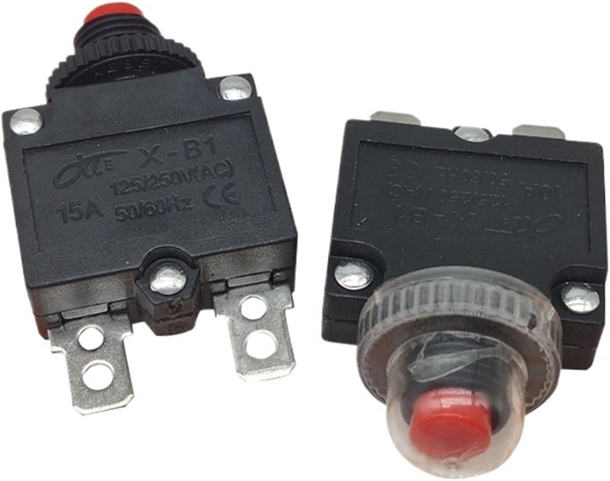 Circuit Breaker Overload Protector Switch Fuse 2A 3A 5A 6A 7A 8A 10A 15A 20A Without Waterproof Cap(6a)