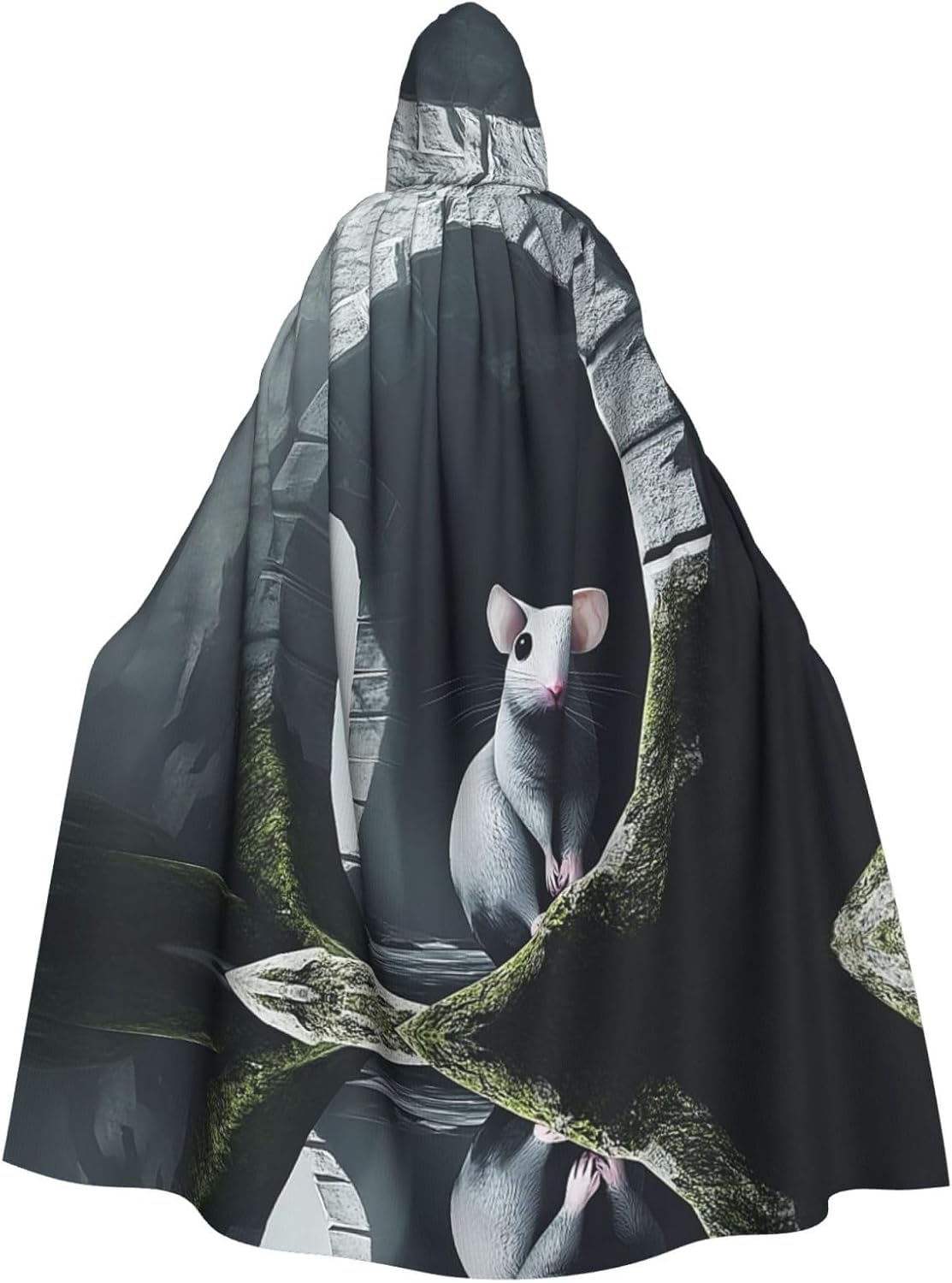 Cowardly Mouse Unique Darkness Poncho Shawl - Customizable Wearable Blanket for Women, Perfect Halloween Costume Accessory, Knight, Akatsuki, and More