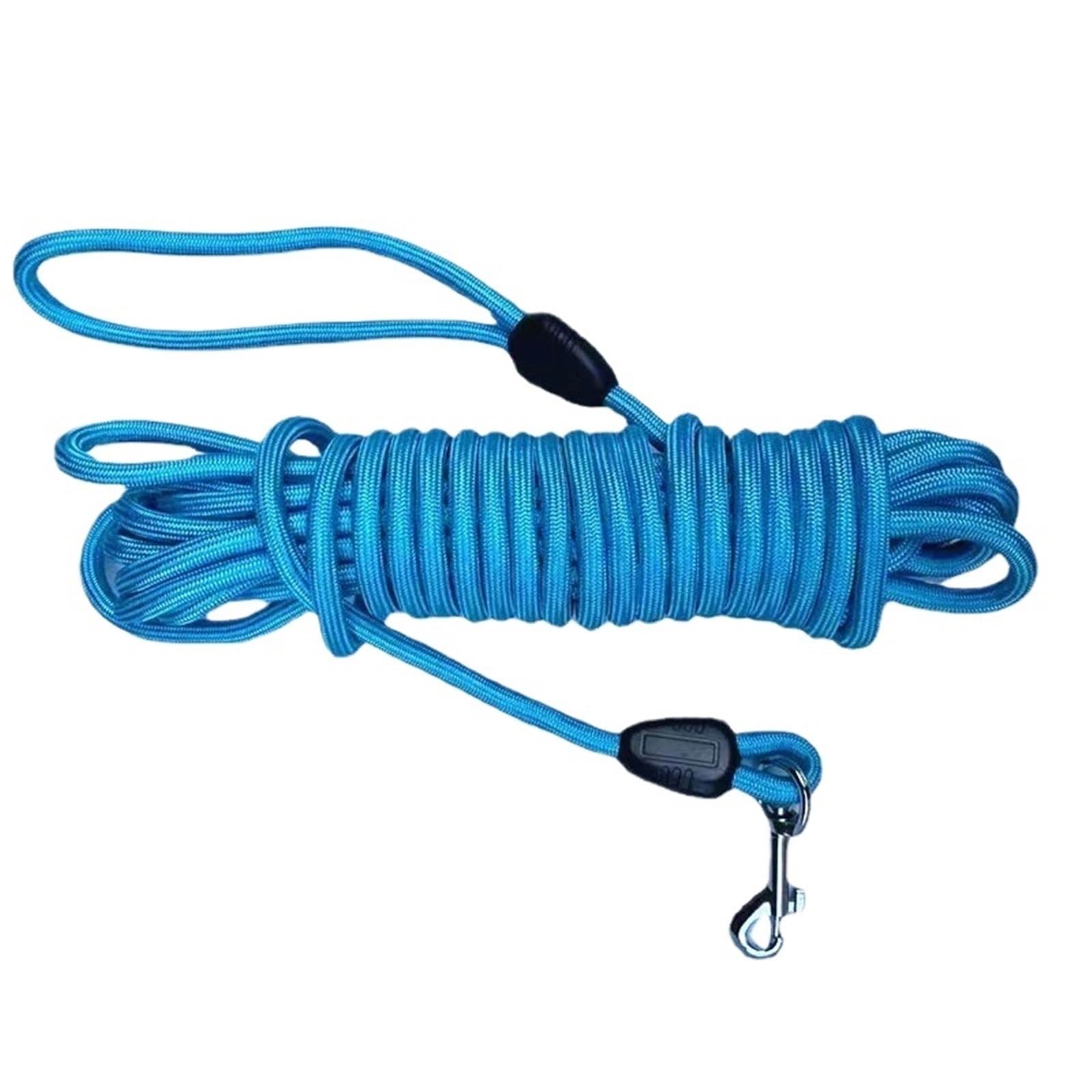 Correa de nailon resistente para perro de 5 m, 10 m, 15 m, ideal para entrenamiento de recuperación y agilidad, adecuada para perros medianos a grandes (azul, 10 m)