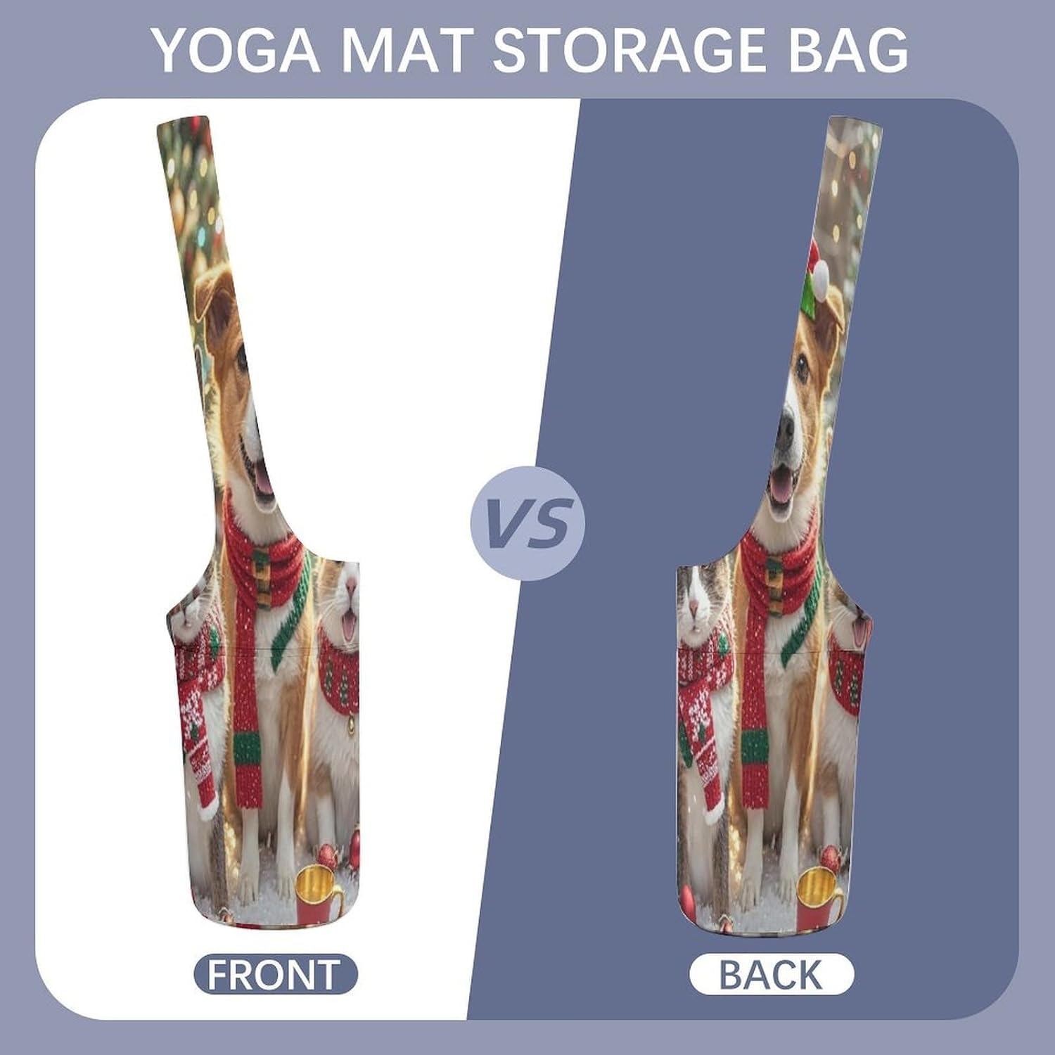 Christmas Animal Canvas Yoga Mat Bag Pilates Bag image 3