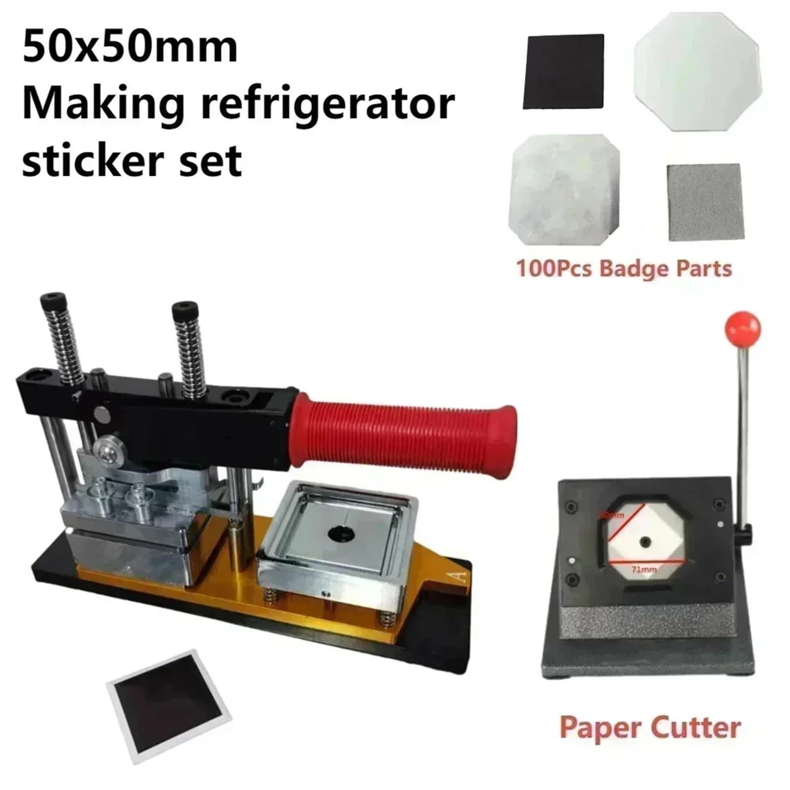 Fridge Magnet Maker 50x50mm kwadratowa naklejka na lodówkę maszyna do robienia magnesów na lodówkę z obcinaczem do papieru materiały magnetyczne