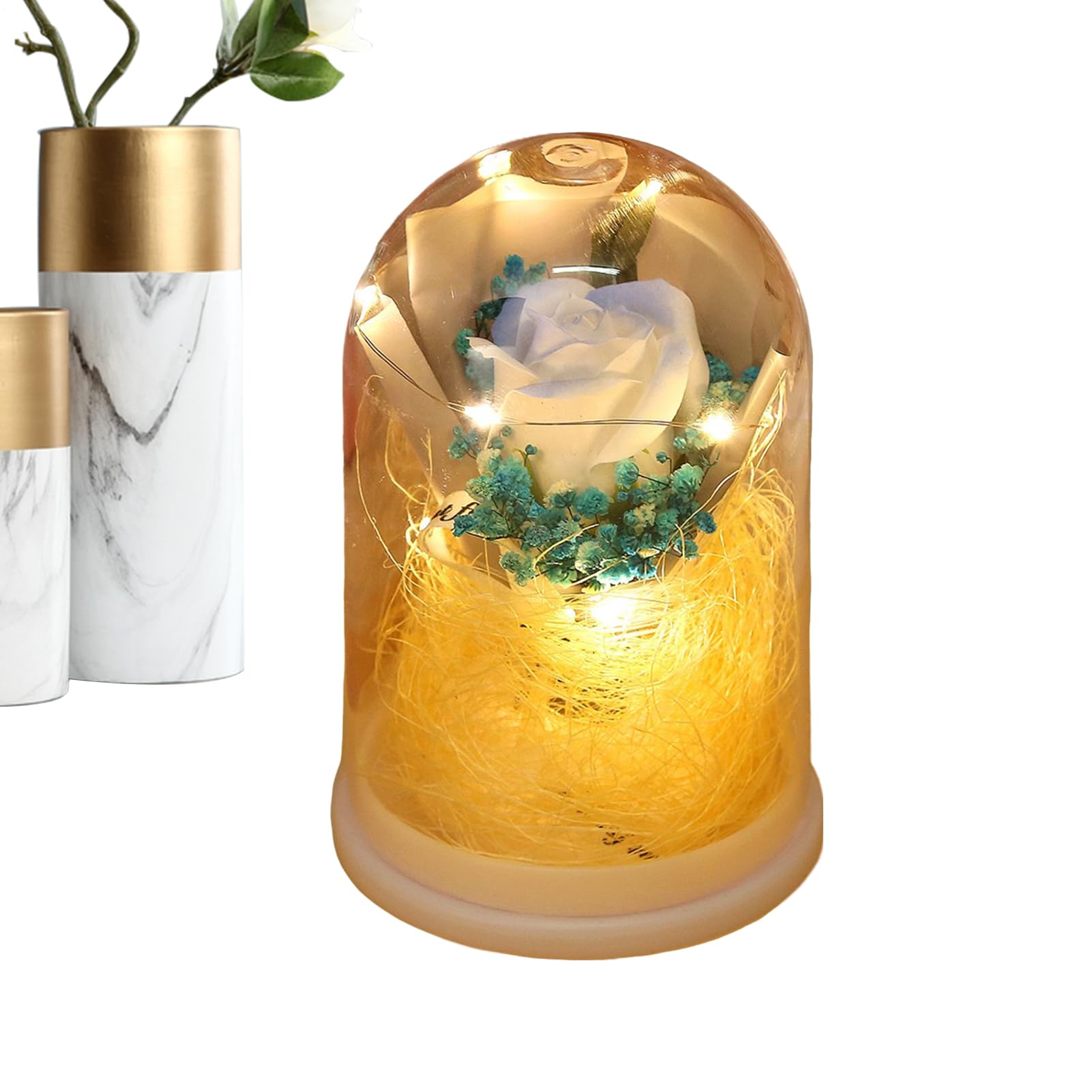 Flores preservadas con luz de larga duración para un regalo elegante
