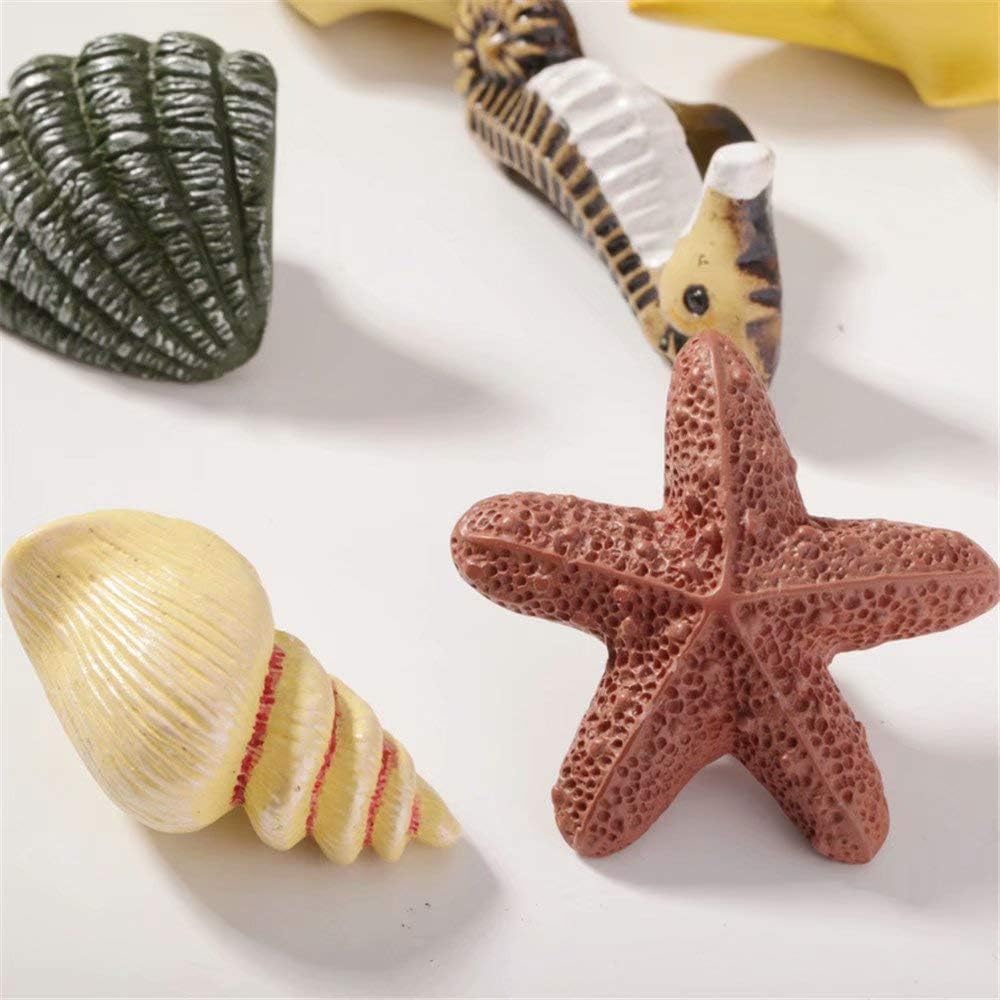 Set of 12 Seashell Nautical Decor Cabinet Knobs for Drawers or Doors,Beach Ocean Theme Knobs,Turtle,Seashell,Starfish, Fish, Seahorse,Crab,Rock Lobster,Conch