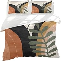 Vista 11 de Juego de funda de edredón bohemio colorido con salida del sol, tamaño Queen, bohemio, abstracto, de mediados de siglo, naranja, funda de edredón