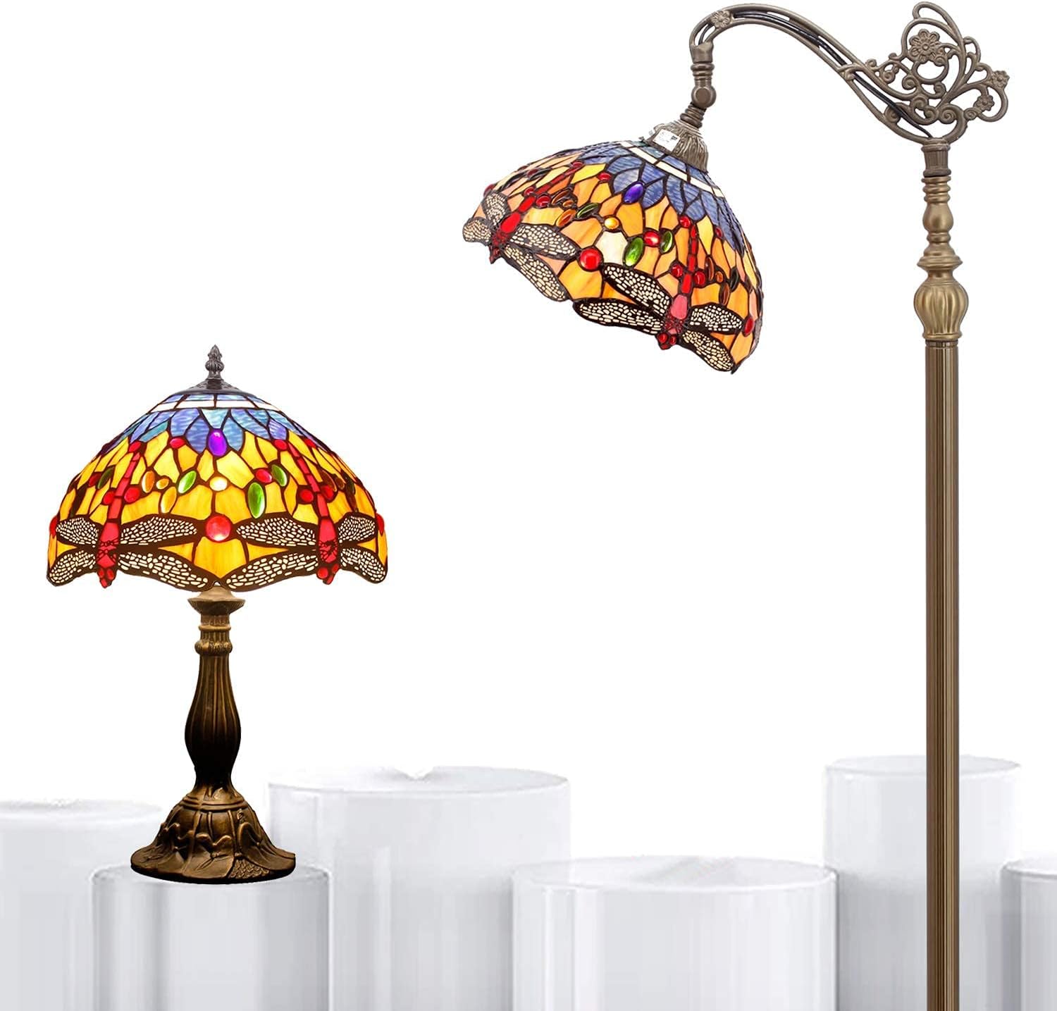 WERFACTORY Tiffany Lamp Series Stained Glass Style Lampshade Decorative Living Room Bedroom