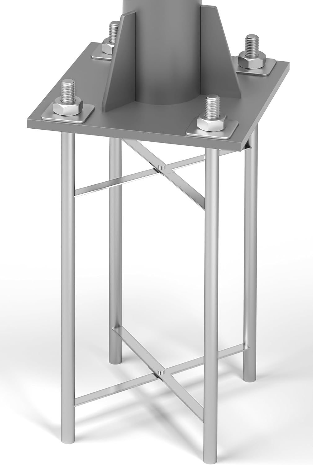 Sail Shade Pole Rebar Cage Base Frame 15.74in, The Rebar Cage Heavy Duty to Support The Sun Shade Sail Poles, Shade Sail Pole Kit for Outdoor, Backyard, Garden, Patio, Soil, Concrete