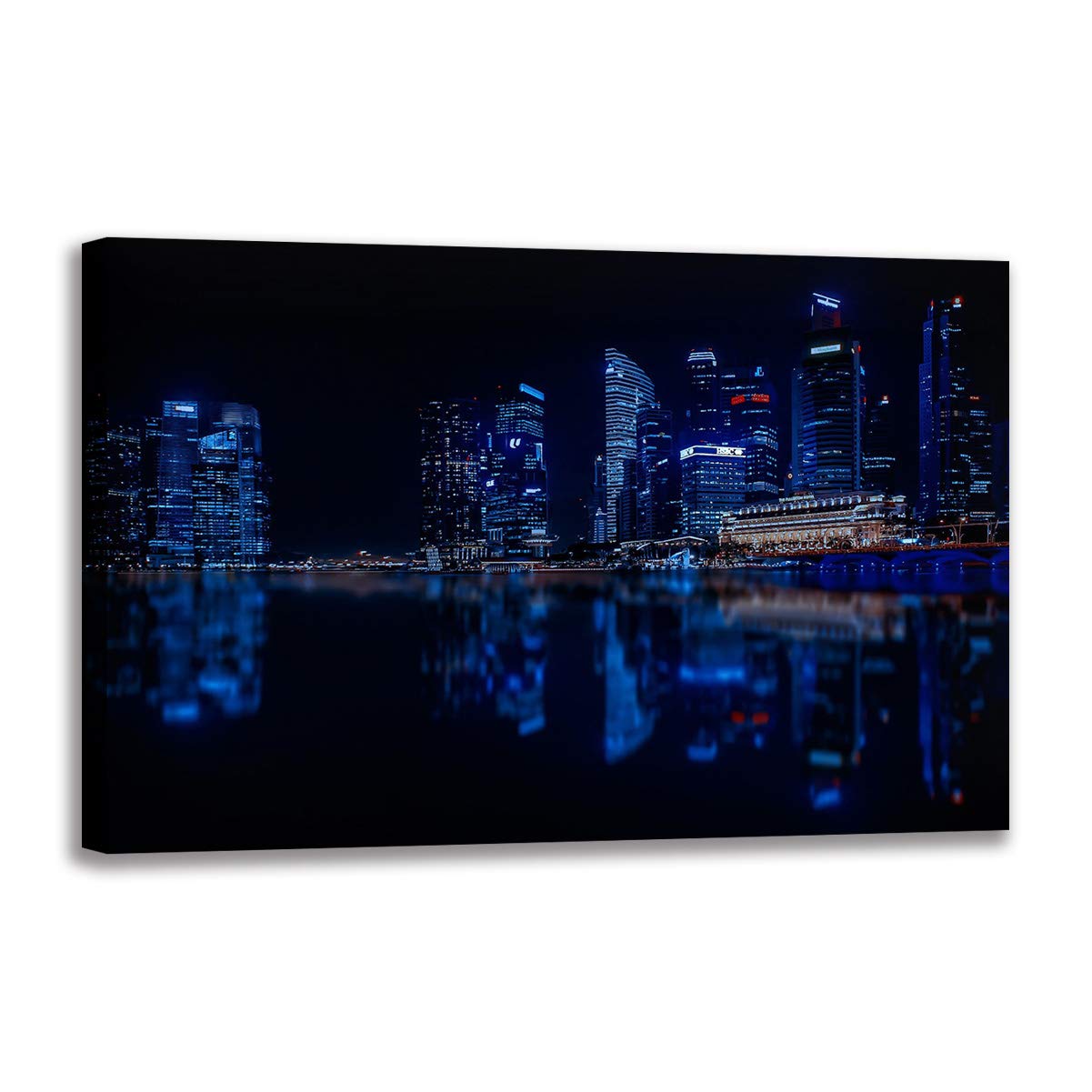 Ville de nuit sur toile 30x45cm pour transformer un mur vide et sombre
