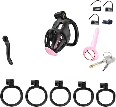 Male Resin Training Protecation Cage Set, Ventilated & Breathable, Sophisticated Black-USLZ47 BlackD2
