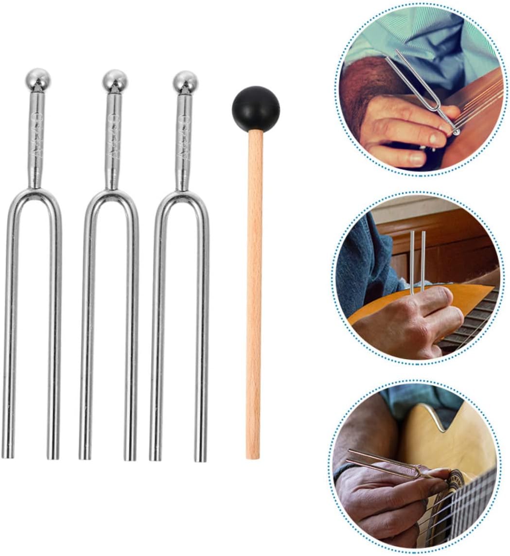 Toddmomy 1set Tuning Forks Mallet for Guitar Violin Piano Erhu Compact Musical Instrument Accessories for Musicians and Music