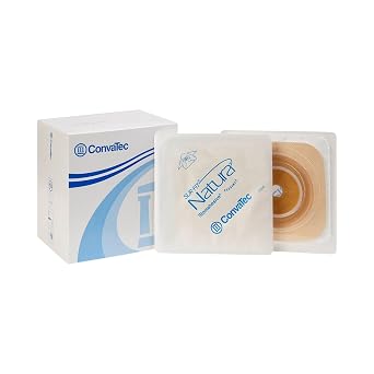 ConvaTec 125264 SUR-FIT Natura Two-Piece Stomahesive Skin Barrier with Flexible Collar, Cut-to-Fit, Tan, 1-3/4" Flange, 4" Length, 4" Width, Pack of 10
