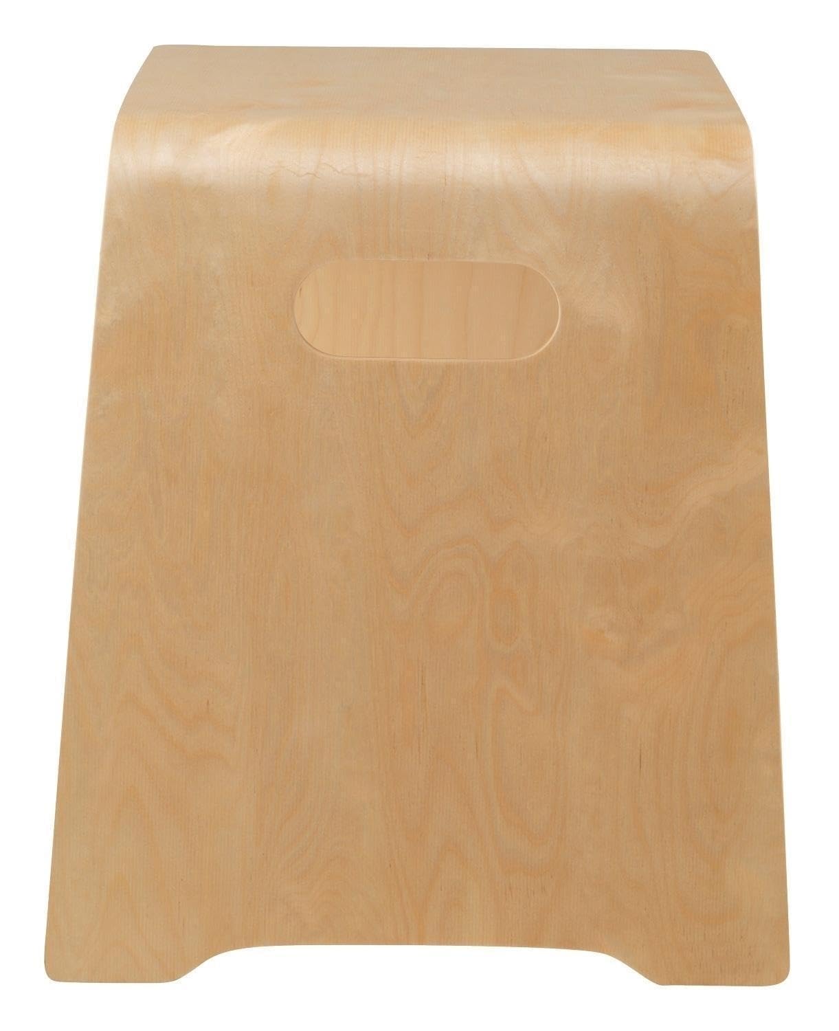 Sitzhocker - Stapelbar - Belastbar bis 80 kg - 47 x 45 x 42 cm - Braun - Birkenholz - Stapelhocker Holzhocker