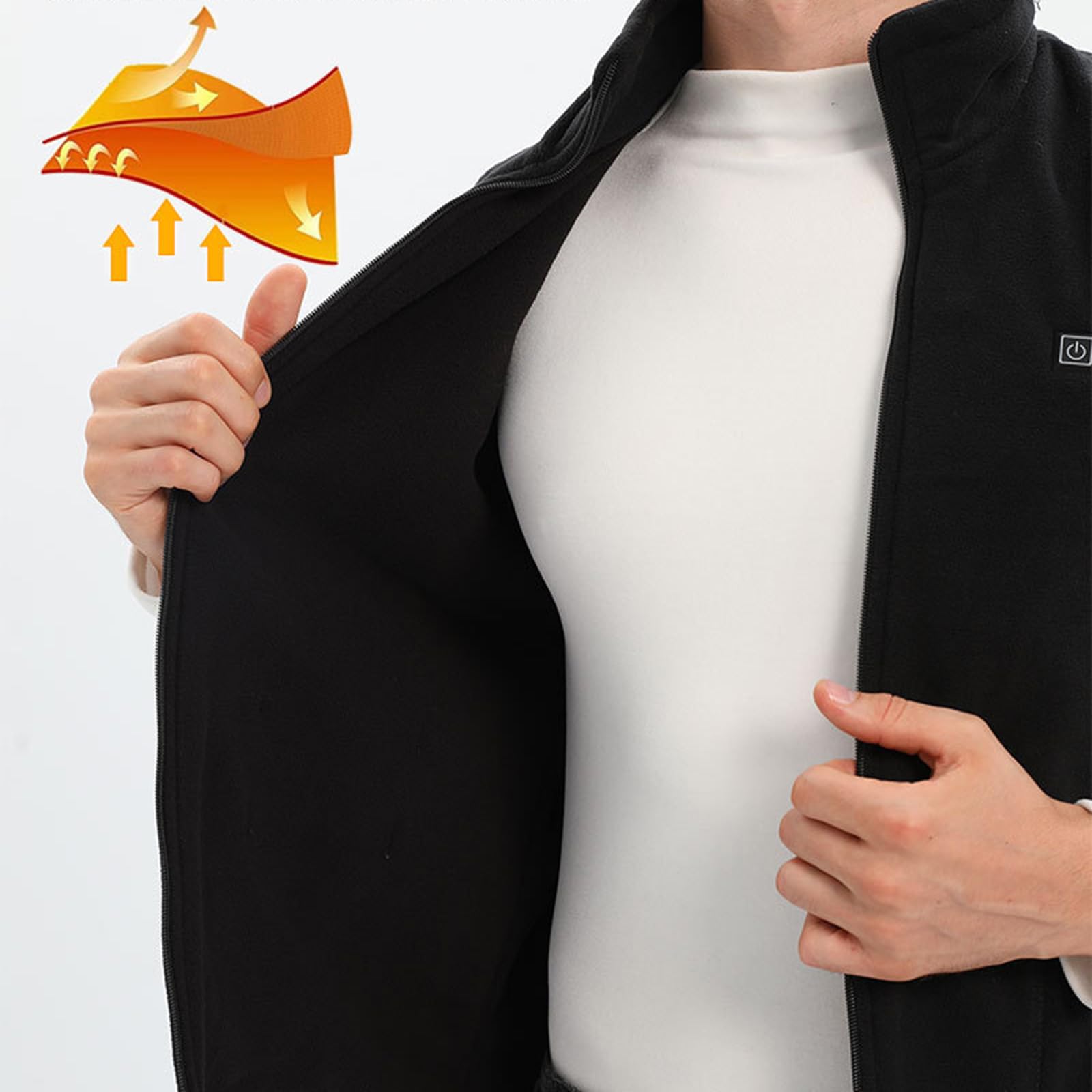 Gilet riscaldato USB con tasche per uomo donna 5 zone di riscaldamento riscaldamento rapido traspirante all'aperto sport invernali abbigliamento famiglia anziani