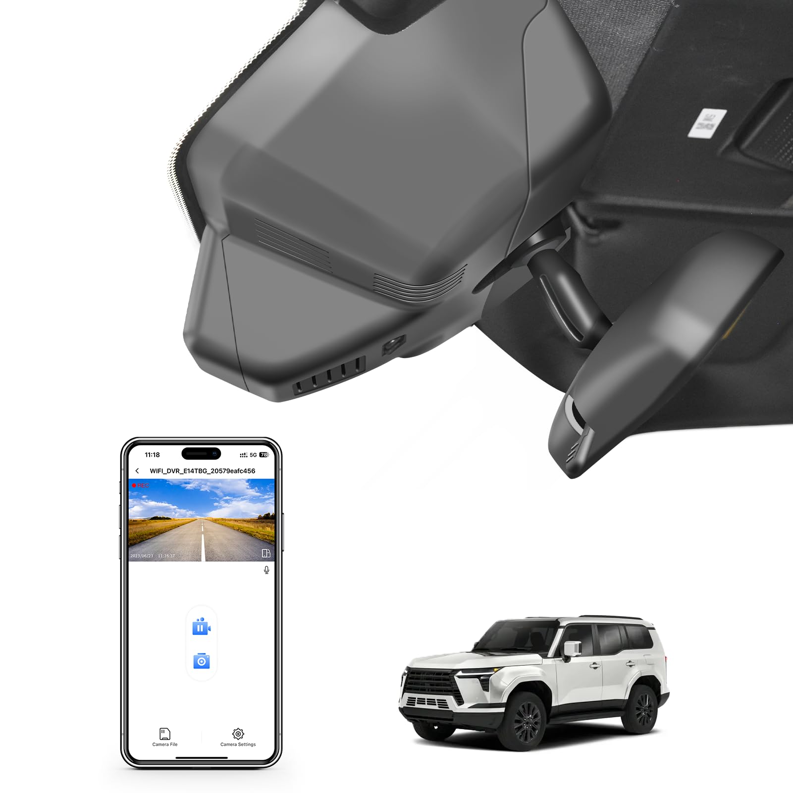 Mangoal Front 4K Rear 1080p Dash Cam Custom fit for Lexus GX550 2024 2025 2026 Gen3 J250 Premium