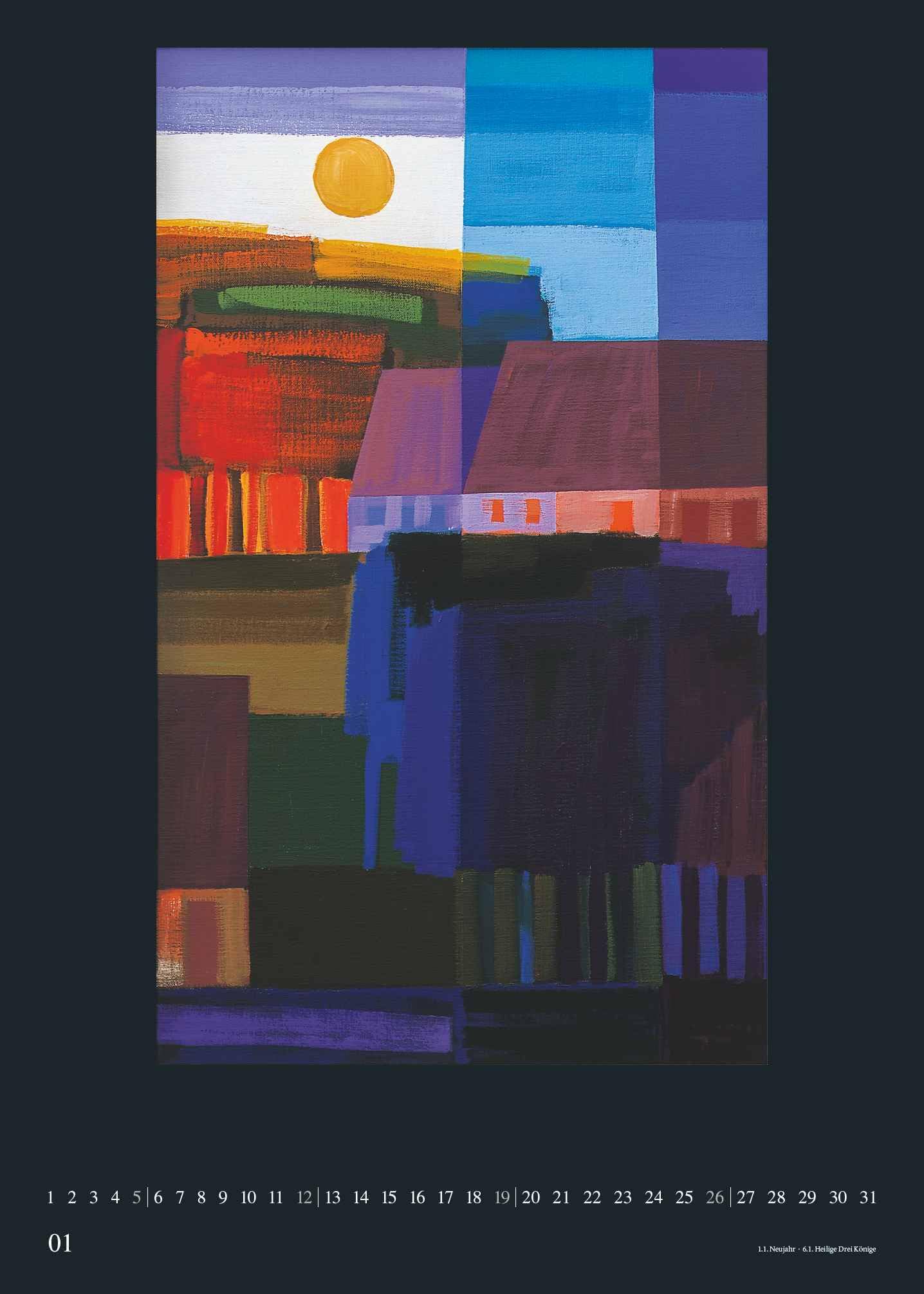 DUMONT - Ton Schulten 2025 Wandkalender, 50x70cm, Posterkalender mit leuchtenden Landschaftsmosaiken von Ton Schulten, Kalender mit zwölf ausgewählten Malereien