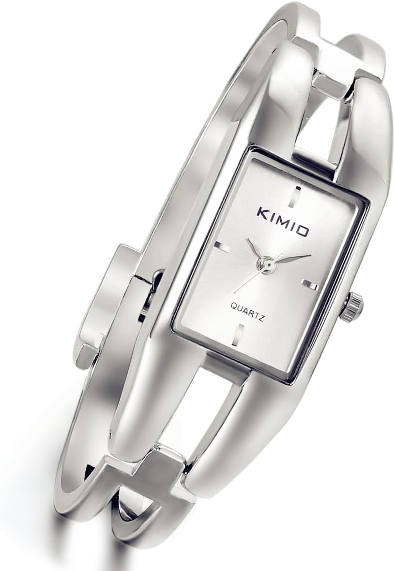 Lady’s Gold Silver Tone Small Crystal Face Bracelet...