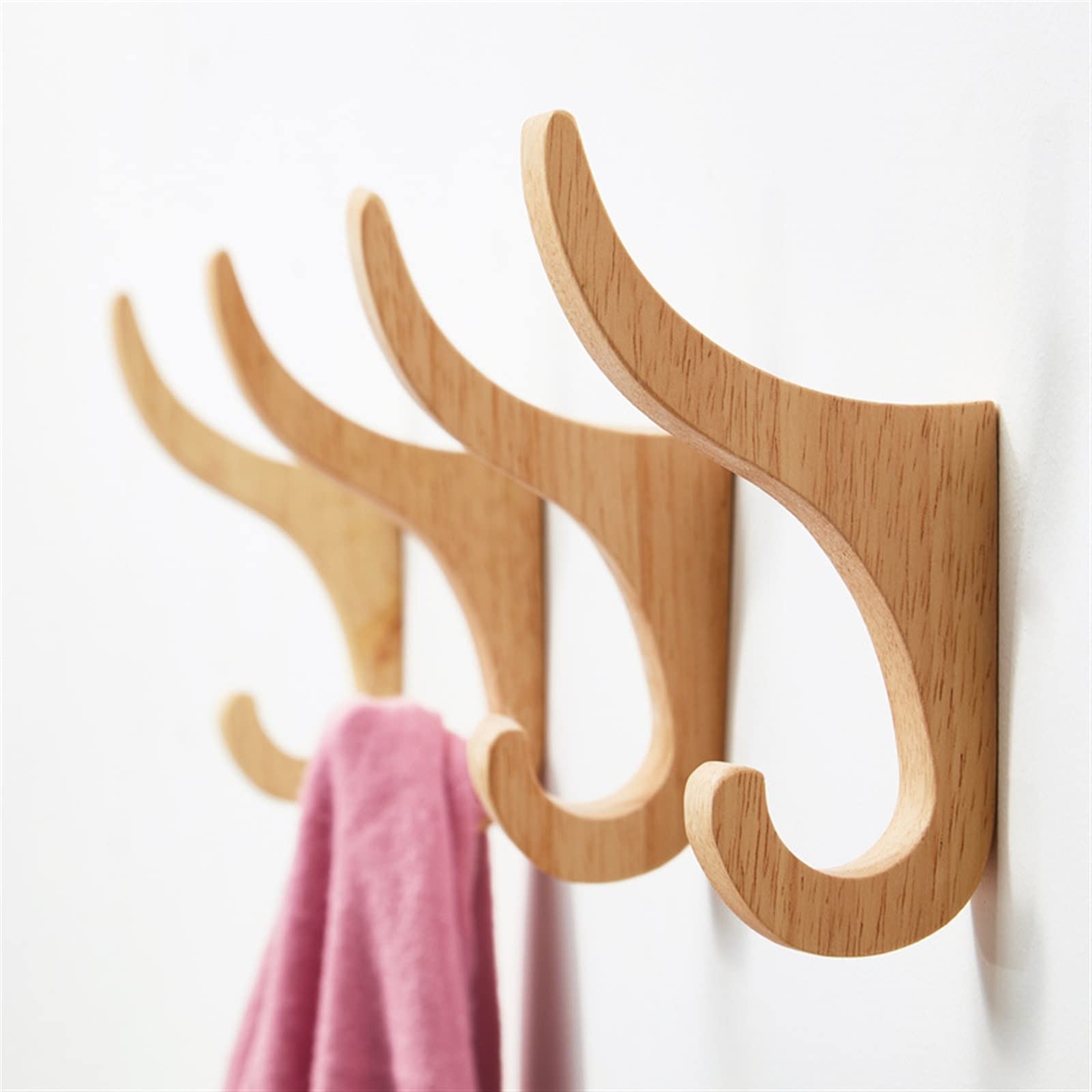 GLigeT Wand Garderobenleiste Holz Wand Haken Garderobe Tür Kleiderbügel Multifunktionale Lagerung Zubehör Küche Badezimmer Dekoration Massivholz Schlüssel Haken Wandgarderoben(B)