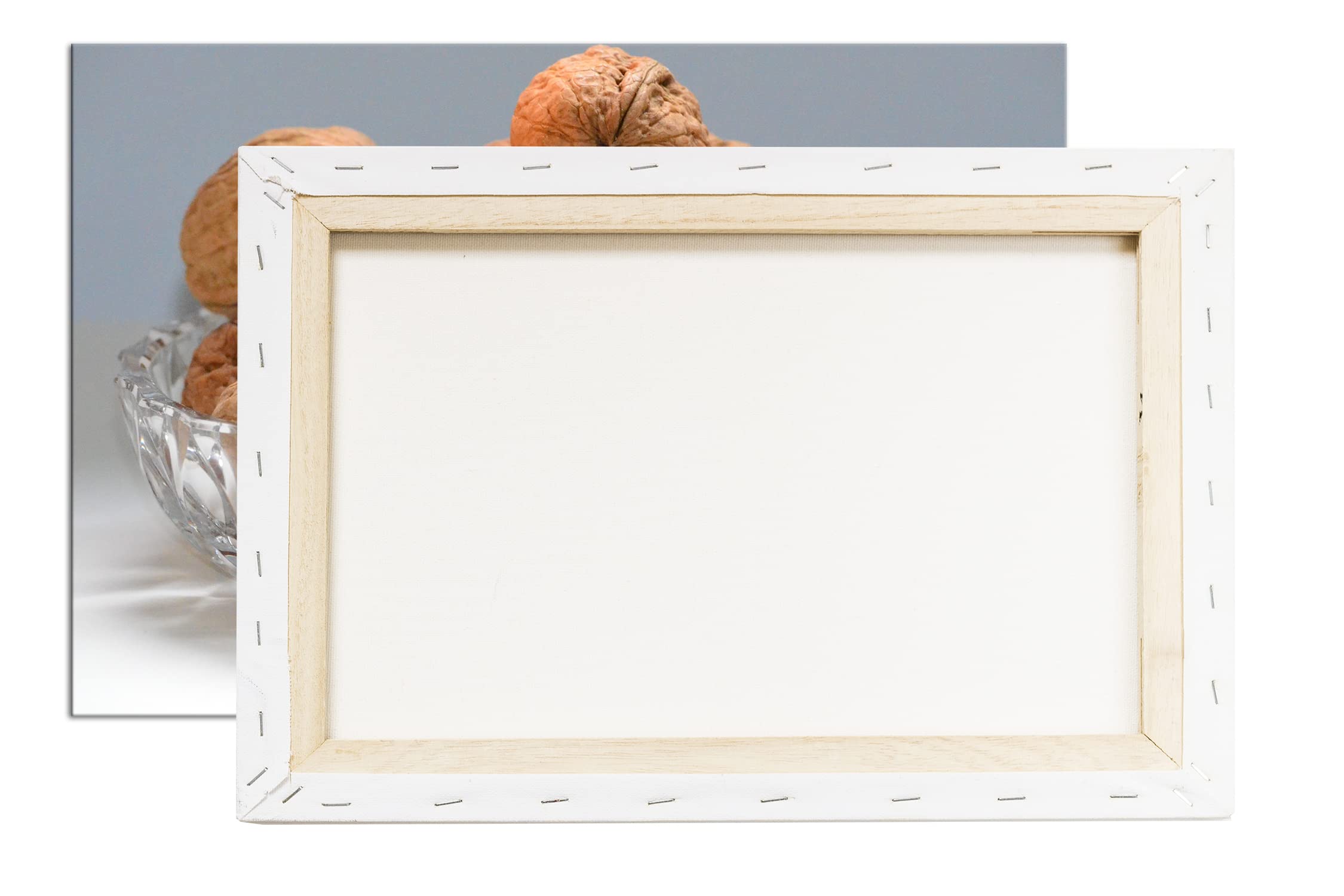 deyoli Chrupiące orzechy włoskie w skorupie format: 75 x 50 cm jako obraz na płótnie, motyw oprawiony na ramie z prawdziwego drewna, wysokiej jakości druk cyfrowy z ramą