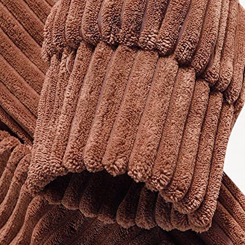 Men's Corduroy Hooded Sweatshirts Long Sleeve Drawstring Flannel Sweaters Shirts Soft Cozy Warm Hoodies Pullover Tops Brown #TOP2